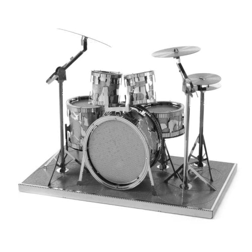 3 PCS 3D Metal Assembly Musical Instrument Model DIY Puzzle Toy, Style:Drum Kit