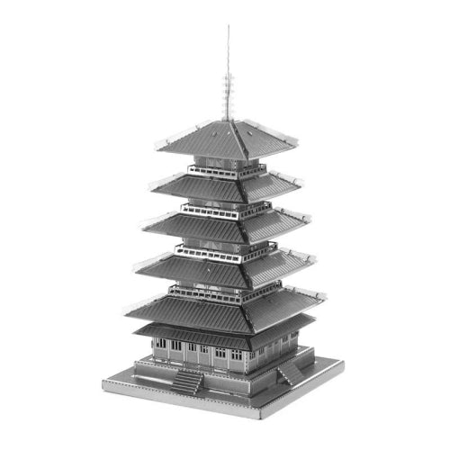 3 PCS 3D Metal Assembly Model World Building DIY Puzzle Toy, Style:Five-storied Pagoda