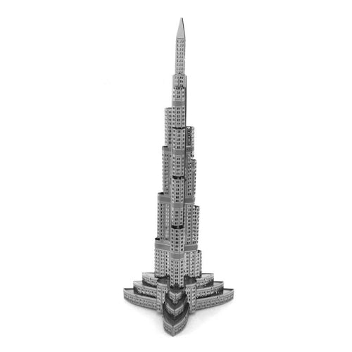 3 PCS 3D Metal Assembly Model World Building DIY Puzzle Toy, Style:Burj Khalifa