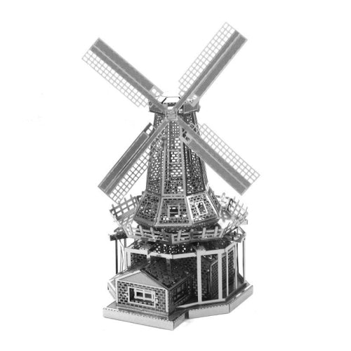 3 PCS 3D Metal Assembly Model World Building DIY Puzzle Toy, Style:Dutch Windmills