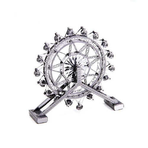 3 PCS 3D Metal Assembly Model World Building DIY Puzzle Toy, Style:Spinning Ferris Wheel