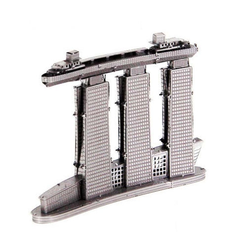 3 PCS 3D Metal Assembly Model World Building DIY Puzzle Toy, Style:Golden Sands Hotel