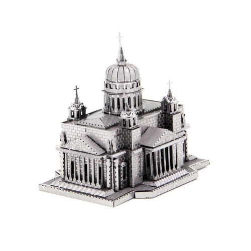 3 PCS 3D Metal Assembly Model World Building DIY Puzzle Toy, Style:Elon Kiev Cathedral