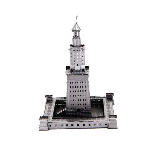 3 PCS 3D Metal Assembly Model World Building DIY Puzzle Toy, Style:Alexandria Lighthouse