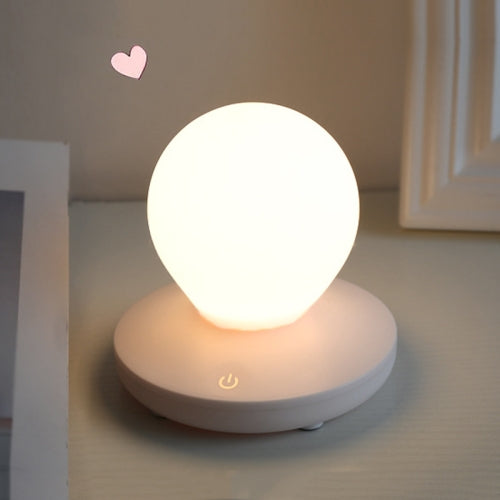 USB Bedside Nursing Night Light Romantic Love Heart Touch Sensing Light(White Round)