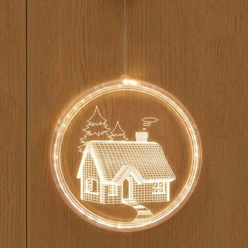 Christmas Decoration Light LED Holiday 3D Hanging Lamp, Power:USB(house)