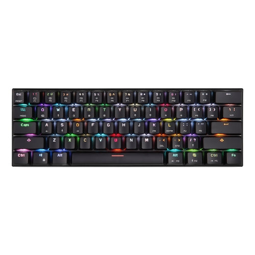 MOTOSPEED CK62 61-key Wired + Bluetooth 3.0 Dual-mode RGB Keyboard, Cable Length: 1.5m, Style:Green Shaft(Black)