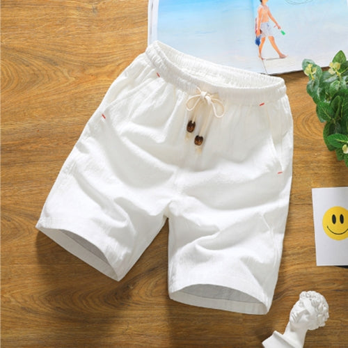 Casual Loose Cotton Linen Five-point Shorts, Size: XXL(White)