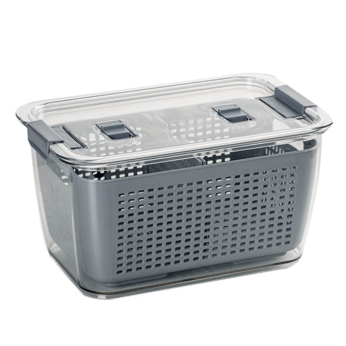 Refrigerator Separated Fresh-keeping Drain Basket(Gray)