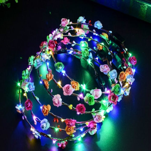 3 PCS Ten Lights Flash Garland Headband(Random Color and Style)