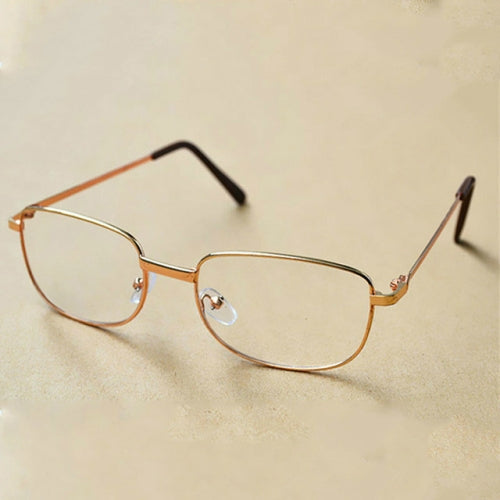 Full Metal Frame Resin Lenses Presbyopic Glasses Reading Glasses +1.00D(Gold)