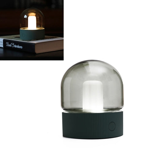 Creative Nostalgic Glass Night Light USB Rechargeable Breathing Light(Matcha Green)