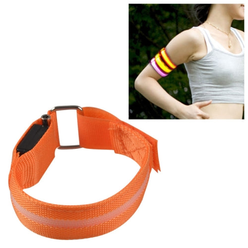 Nylon Night Sports LED Light Armband Light Bracelet, Specification:USB Charging Version(Orange)