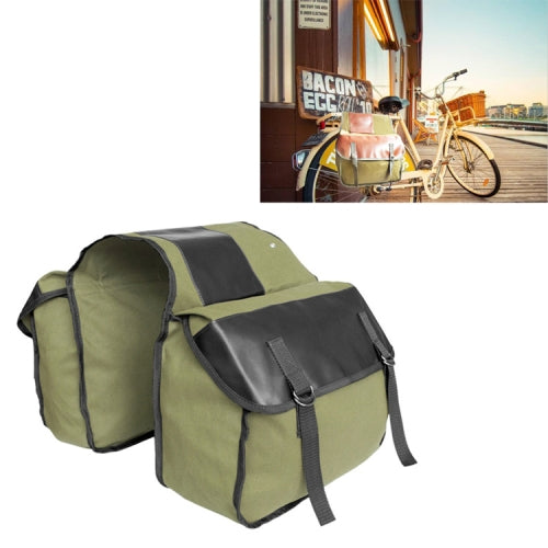 Bicycle Mountain Bike Back Pack Canvas Bag Cycling Supplies Equipment(Army Green)