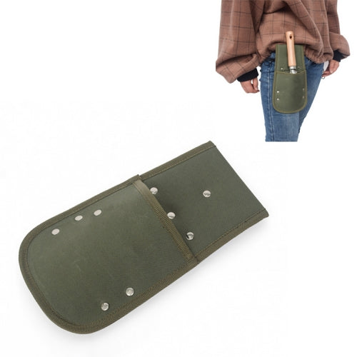 Army Green Portable Waist-mounted Waterproof Garden Tool Shovel Storage Bag Protective Sleeve, Style:Short Section 13x23.8cm