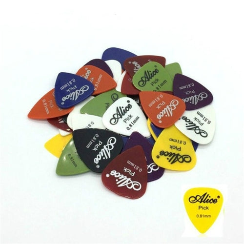 Alice 50 PCS ABS Electric Guitar Picks, Random Color Delivery, Surface:Frosted, Size:0.81mm