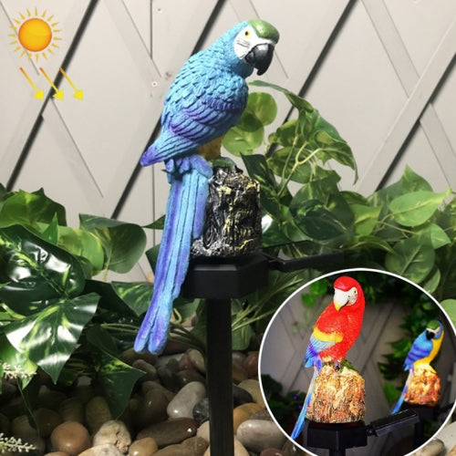 Solar Lawn Lamp Resin Craft Parrot Garden Courtyard Lamp(Blue)