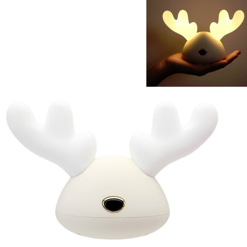 Silicone Night Light LED Small Deer Shape Bedside Lamp(White)