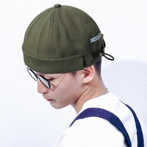 Autumn and Winter Drawstring Dome Hip Hop Hat without Eaves, Size:One Size(Army Green)