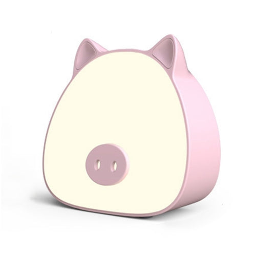 Cute Pig Night Light Children Girls Bedroom Dormitory Table Lamp Touch Charging LED Bedside Lamp(Pink)