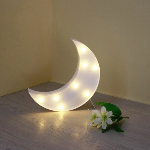 LED Creative Night Light Holiday Decoration Light, Style: White Moon(Warm White Light)