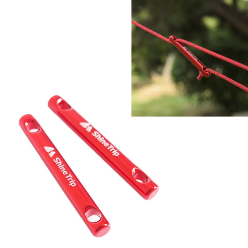 ShineTrip Outdoor Aluminum Rod Buckle Camping Tent Canopy Wind Rope Aluminum Alloy Double Eye Stick Wind Rope Buckle, Colour: Red