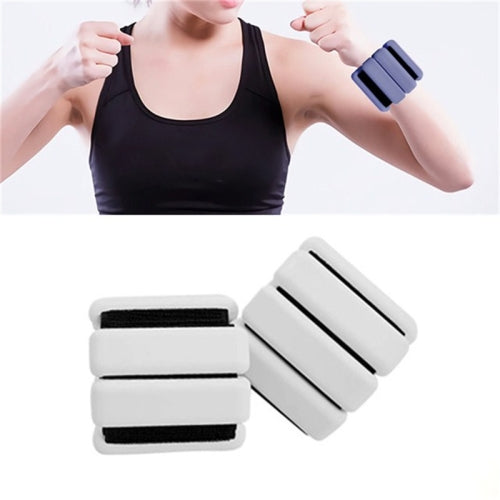 A Pair Yoga Running Fitness Training Weight-bearing Wristband Silicone Weight-bearing Bracelet(White)