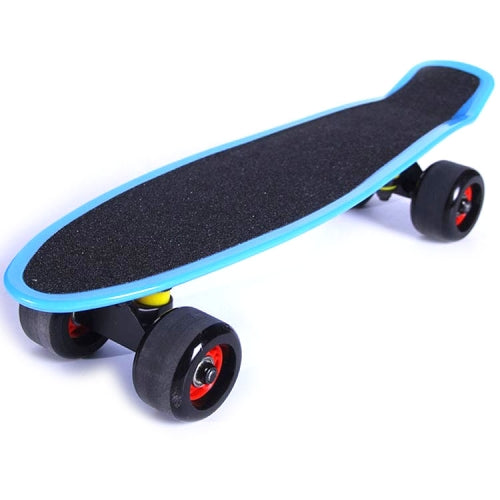 JC-007 22 inch Frosted Single-turn Four-wheeled Fish-shaped Skateboard Suitable for Children(Blue)