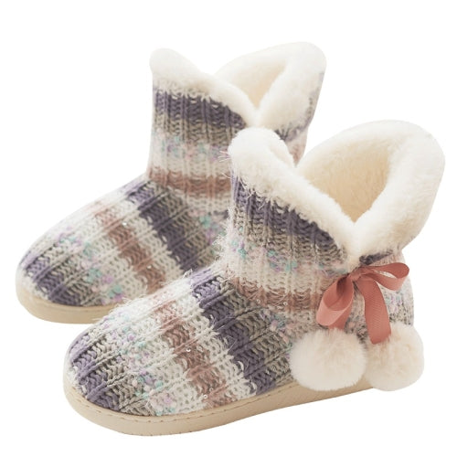 Cashmere Winter Home Boots Thick-Soled Cotton Slippers, Size: 35-36