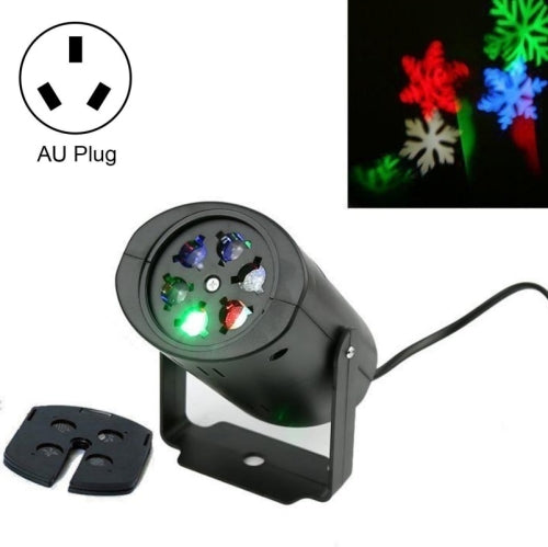 MGY-072 4W Outdoor Waterproof LED Snowflake Projection Light Christmas Effect Stage Lighting, Specification: AU Plug