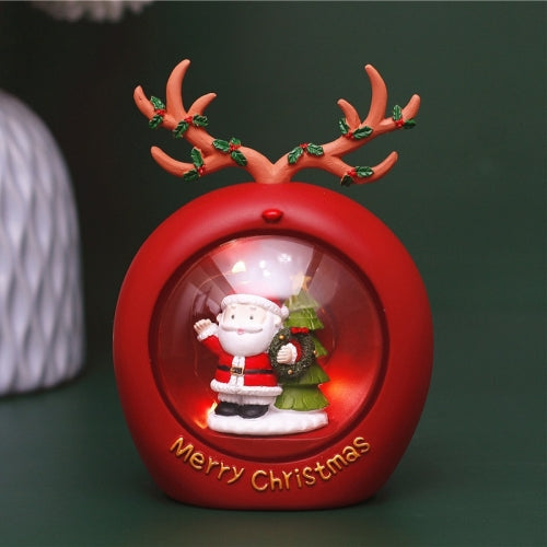 Resin Cartoon Christmas Holiday Decoration Atmosphere Light Children Gifts, Style:Red Santa Claus Antlers