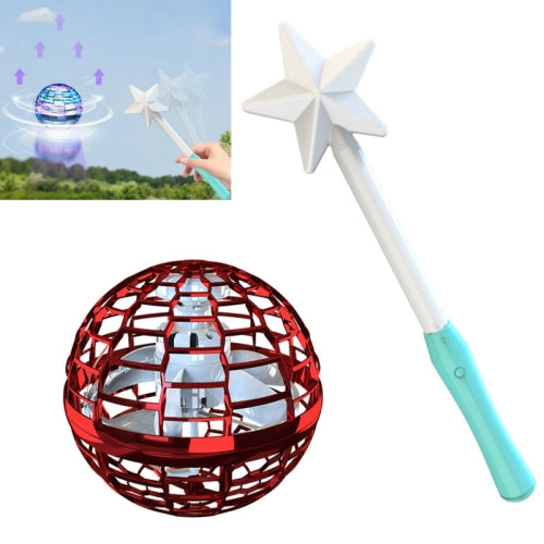 Flynova Pro Magic Flying Ball Gyro Aircraft Can Spin Creative Decompression Toys, Colour: Red With Magic Wand