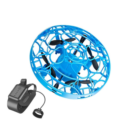 Watch Remote Control Smart Sensor Aircraft UFO Four-Axis Three-Control Mini Drone, Colour: Gesture Sensor+Watch (Blue)