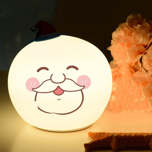 Santa Claus Silicone Night Light Colorful Patting Lamp LED Children Bedside Light(Auspicious Old Man)