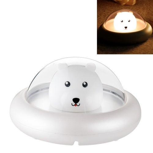 1W Bear Night Light USB Rechargeable LED Children Sleeping Bedside Night Light(White)