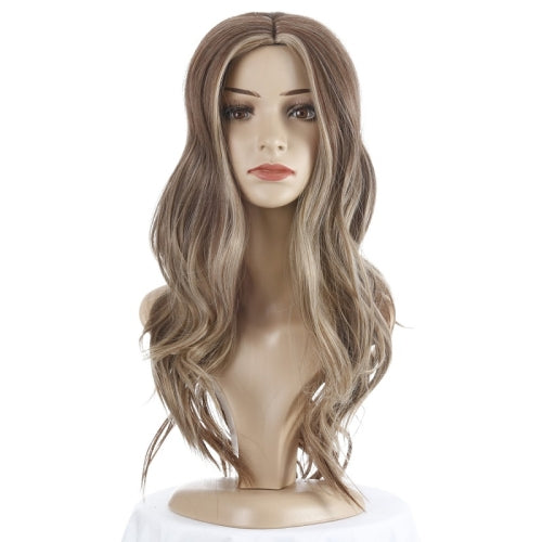 Long Curly Wig Wome Mixed Color Chemical Fiber Headgear, Colour: Photo Color