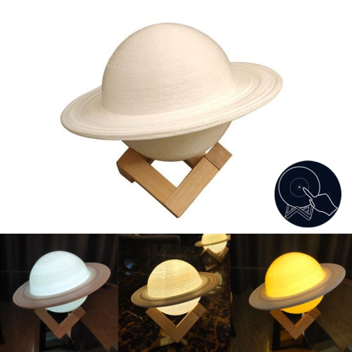 3D Printing LED Saturn Night Light USB Planet Lamp, Size:22cm, Style:Touch Control 3-Colors