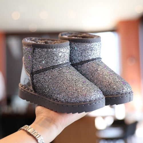 Winter Sequins Padded Warm Snow Boots For Children, Size: 27 Yards 16.3cm(Silver)