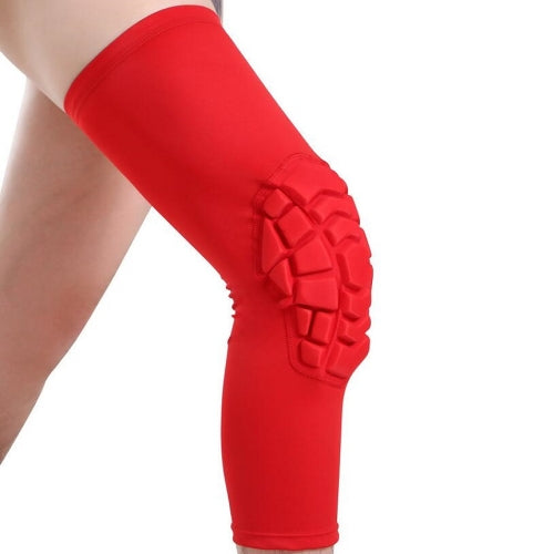 Hot Pressed Honeycomb Knee Pads Basketball Climbing Sports Knee Pads Protective Gear, Specification: L (Red )