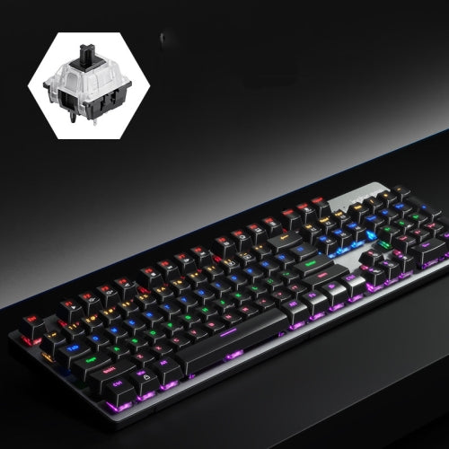 Inphic V910 Mechanical Metal Wired Keyboard Full-key Non-rush Gaming Keyboard, Cable Length: 1.5m, Colour: Iron Gray Black Axis