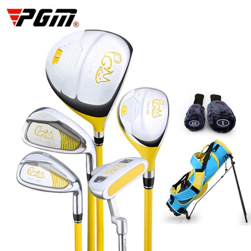 PGM JRTG007 8 in 1 Children Golf Clubs Full Set Of Beginner Clubs Off-Site Clubs Set, Suitable Age: 9-12 Years Old (Yellow)