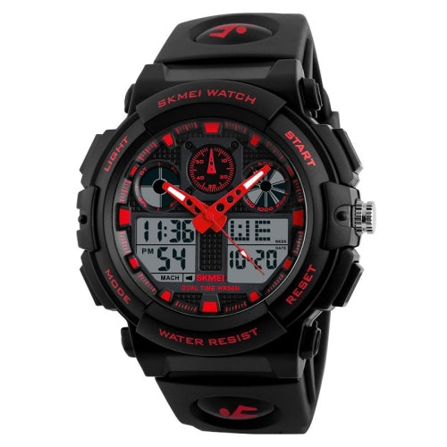 SKMEI 1270 Men Waterproof Dual Display Digital Watch Outdoor Sports Watch(Red)