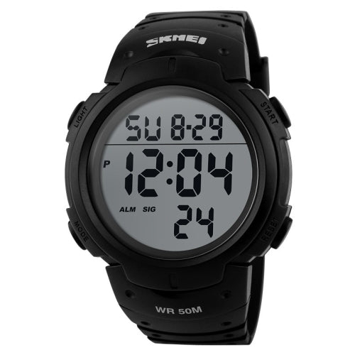 SKMEI 1068 Men Waterproof Outdoor Sports Digital Watch Student Fashion Watch(Black)