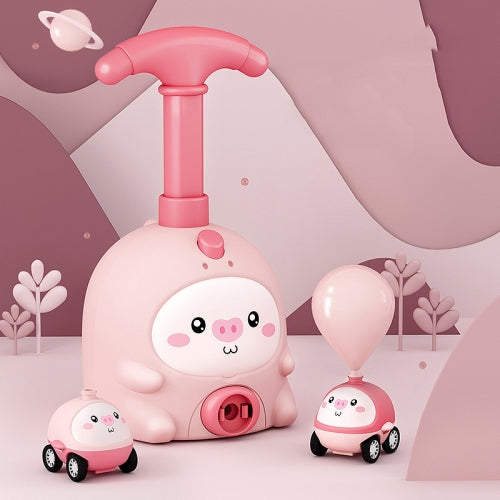 Children Educational Pneumatic Air Powered Car Balloon Scooter Toy Pink Piggy (2 Cars 6 Balloons)