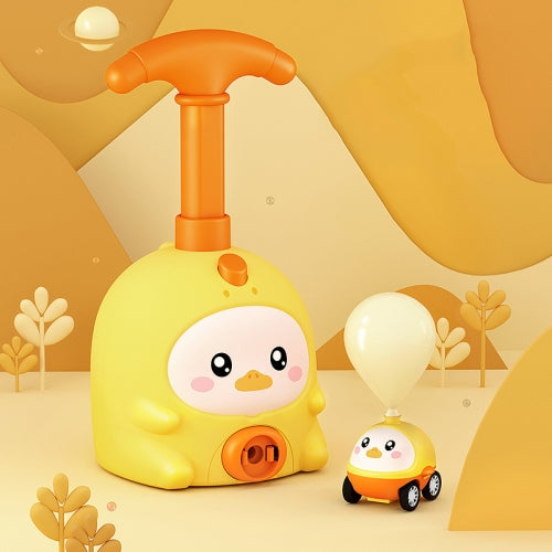 Children Educational Pneumatic Air Powered Car Balloon Scooter Toy Yellow Duck (1 Car 6 Balloons)