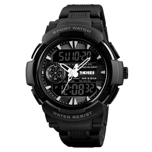 SKMEI 1320 Fashion Sports Watch Multifunctional Waterproof Electronic Watch(Black)