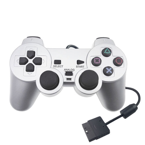 Wired Gamepad Dual Motor Vibration Silver Fuel Injection Gamepad Suitable For PS2