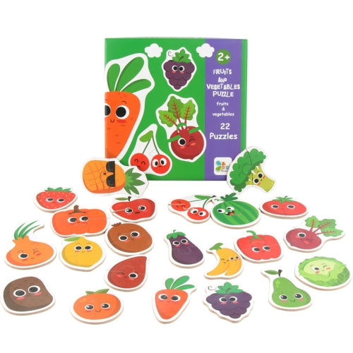 SD005 Children Enlighten Early Education 3D Wooden Puzzle Toy(Vegetables and Fruits)