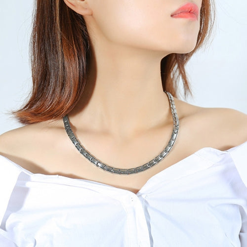 CNC-007 Magnetic Titanium Steel Necklace Jewelry(Steel Color)