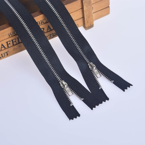 100 PCS No.3 Metal Copper Zipper Pants Placket Zipper, Specification: 11cm(Platinum + Black)